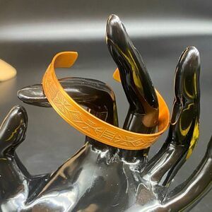 Ladies 6” copper bracelet with apparent southwestern Native American engraving